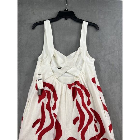 Anthropologie Front Cutout Maxi Dress Size XSmall White Red Sleeveless - Picture 9 of 12